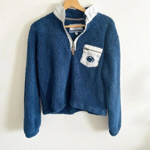Penn state summit sports nittany lions blue Sherpa fleece quarter zip sz large